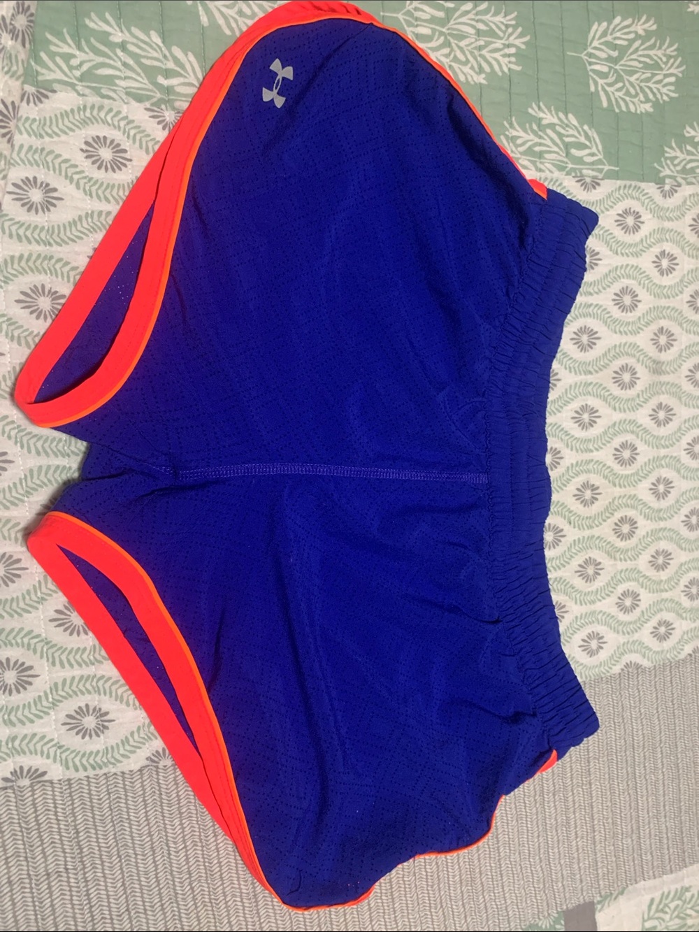 Under Armour Royal Blue Shorts with Neon Orange Trim